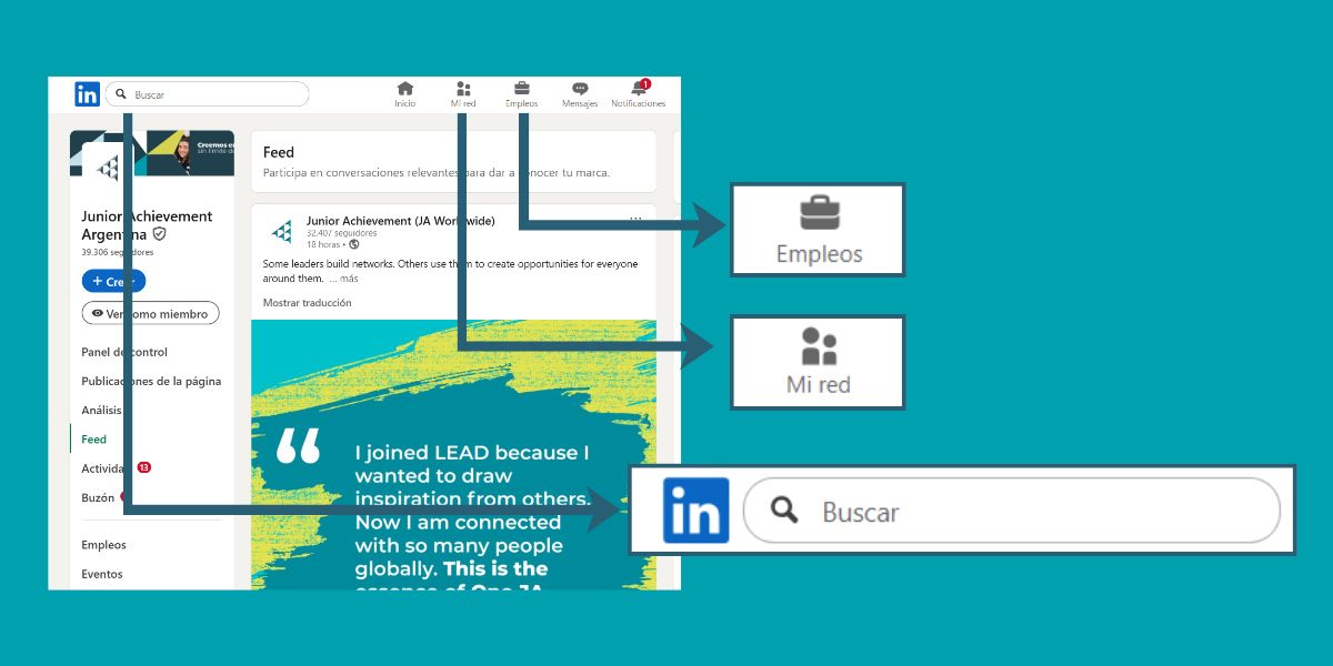 secciones de linkedin Buscar trabajo en LinkedIn